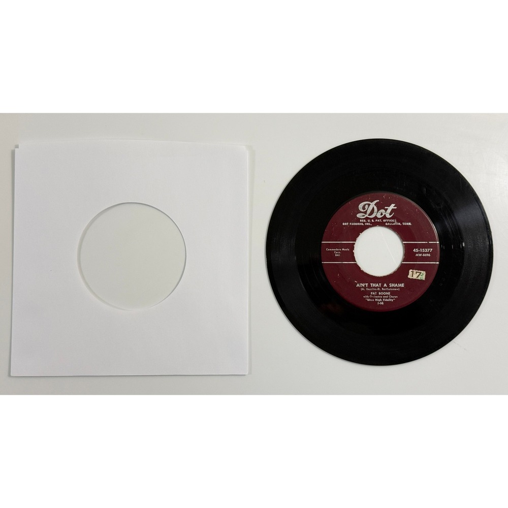 Dot Records Pat Boone 45 RPM 7" Black Ain't That A‎ Shame 1955 45-15377